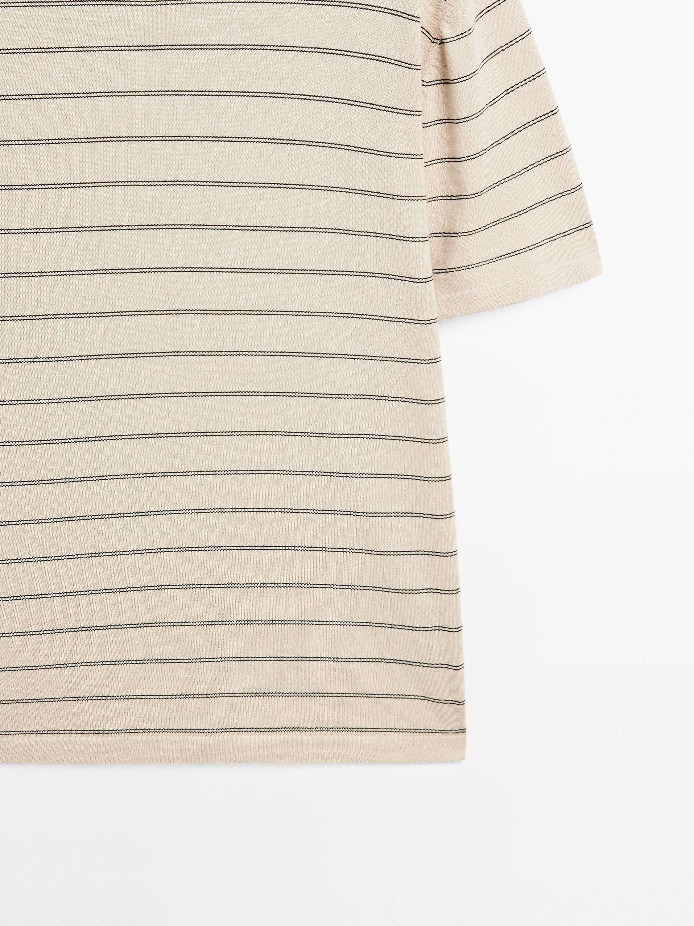 Striped lightweight knit T-shirt